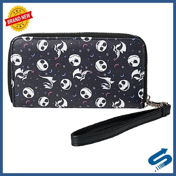Faux Leather Zip Clutch Wallet Wristlet with Multiple Pockets